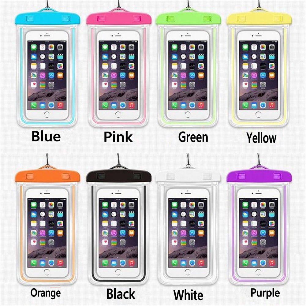 Transparent PVC Waterproof Phone Pouch Dry Bag /Portable Waterproof Phone Case Pouch With Neck Strap Luminous Swimming Bag For Water Games Beach Sport Skiing