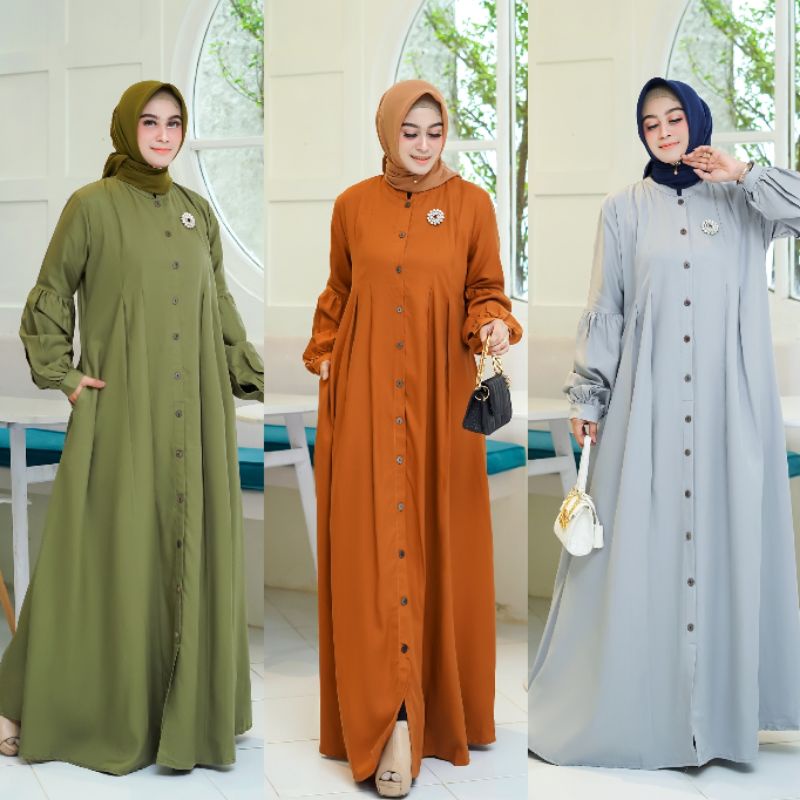 DRESS CANTIK/SABINA DRESS/FADIYAH/ASAKI/FASHION CEWEK/HIJABERS/PROMO/