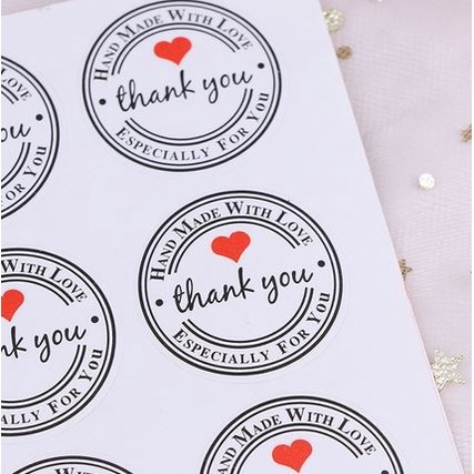 Paper Tags Sticker HAND MADE - Thank You #01 (1sheet/12pcs)