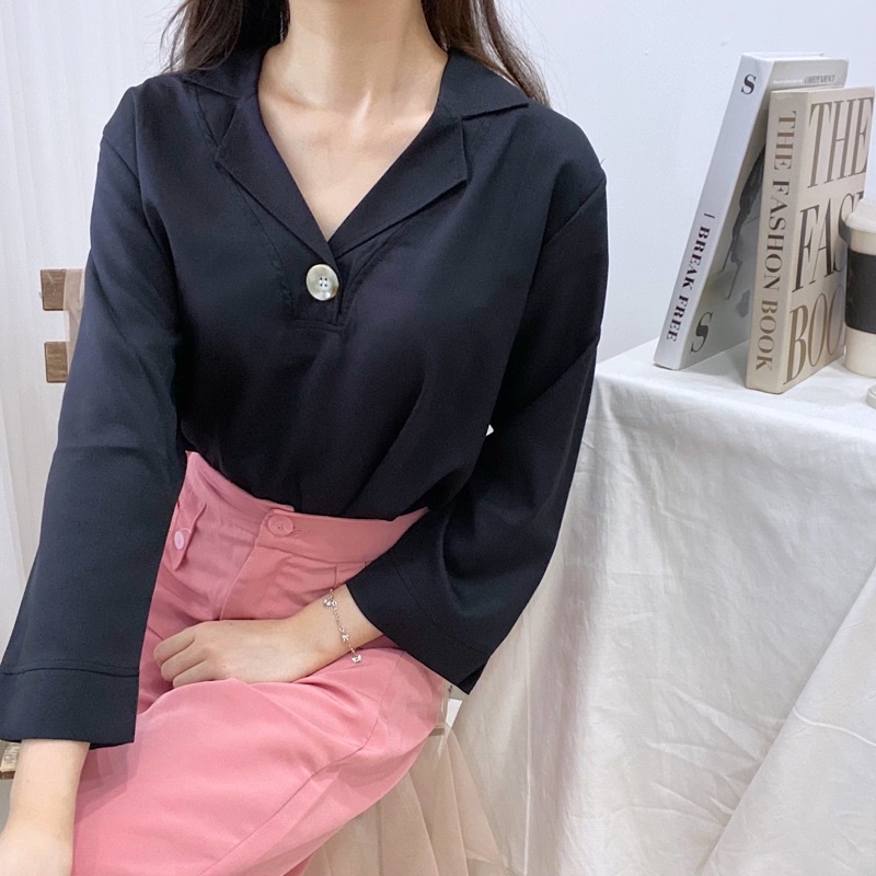 SINA Blouse Kantor Kerah / Atasan Wanita Casual / Blus Kerja Korea 0362