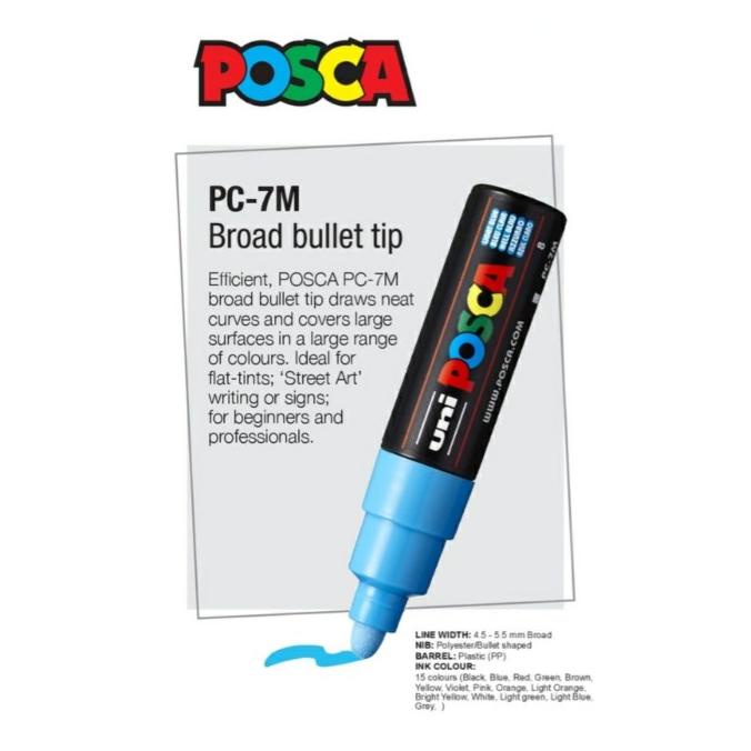 

UNI POSCA PAINT MARKER PC-7M Large Bullet Polyester Tip