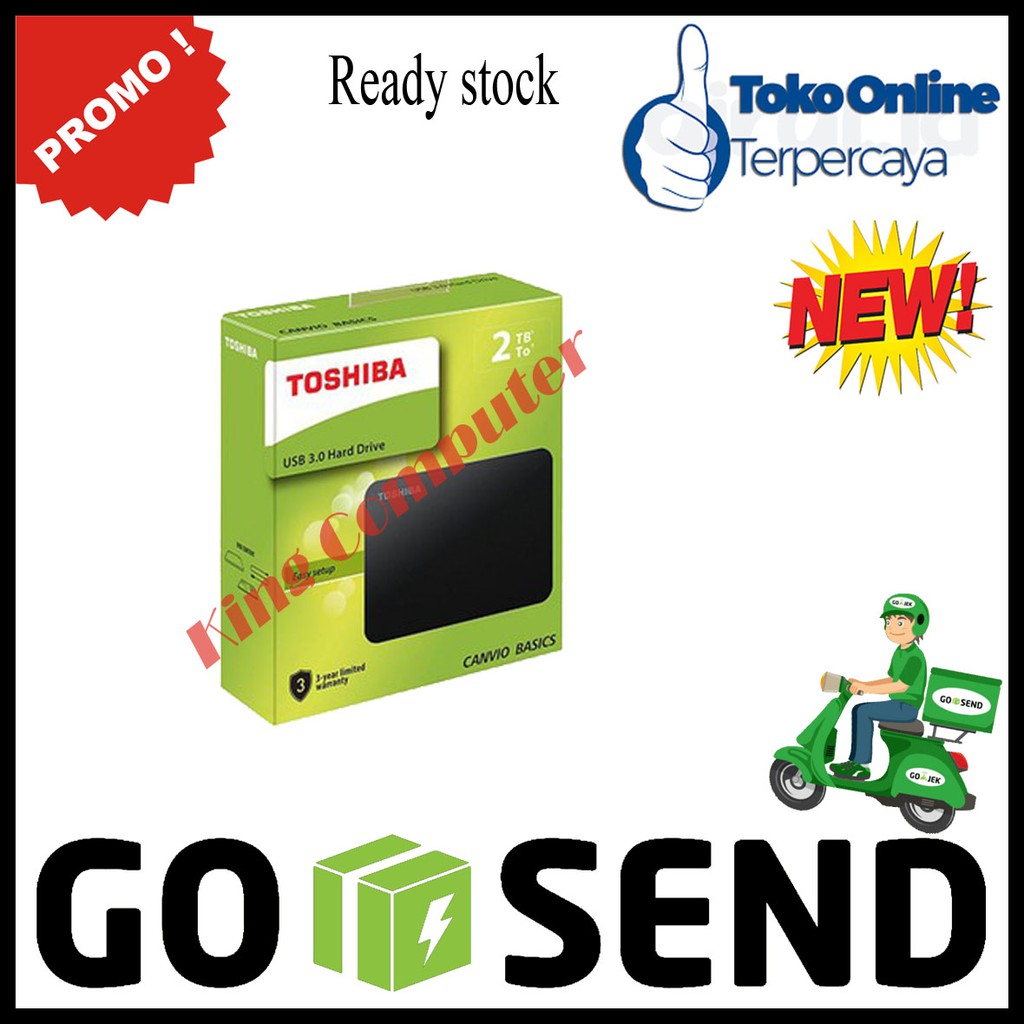 Hardisk Exterenal Toshiba 2TB Canvio Basics Garansi Resmi