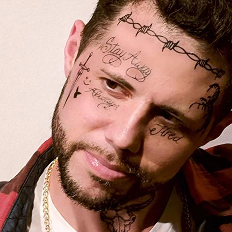 Tattoo Temporary Post Malone Halloween Face Tato Temporer Muka / Wajah