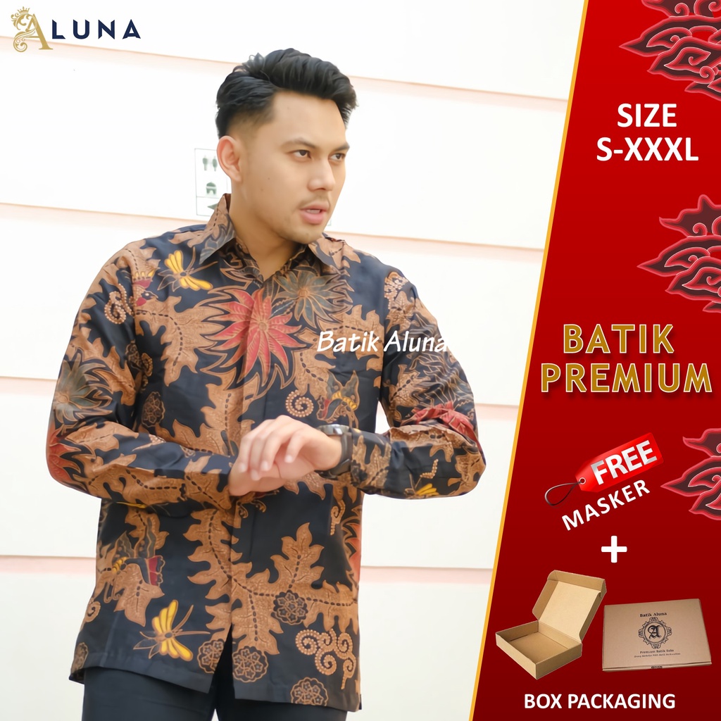 KEMEJA BATIK PRIA LENGAN PANJANG PREMIUM REGULAR MODERN BATIK ALUNA PCW 063