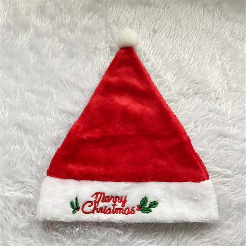 Topi Santa Bahan Plush Untuk Properti Pesta Natal