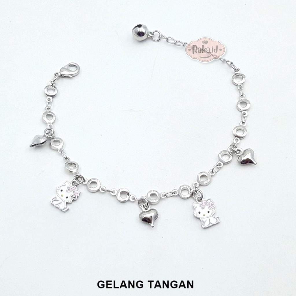 Gelang Tangan Rantai Anak Motif Marrie Hello Kitty Pita Pink Perhiasan Anak 864