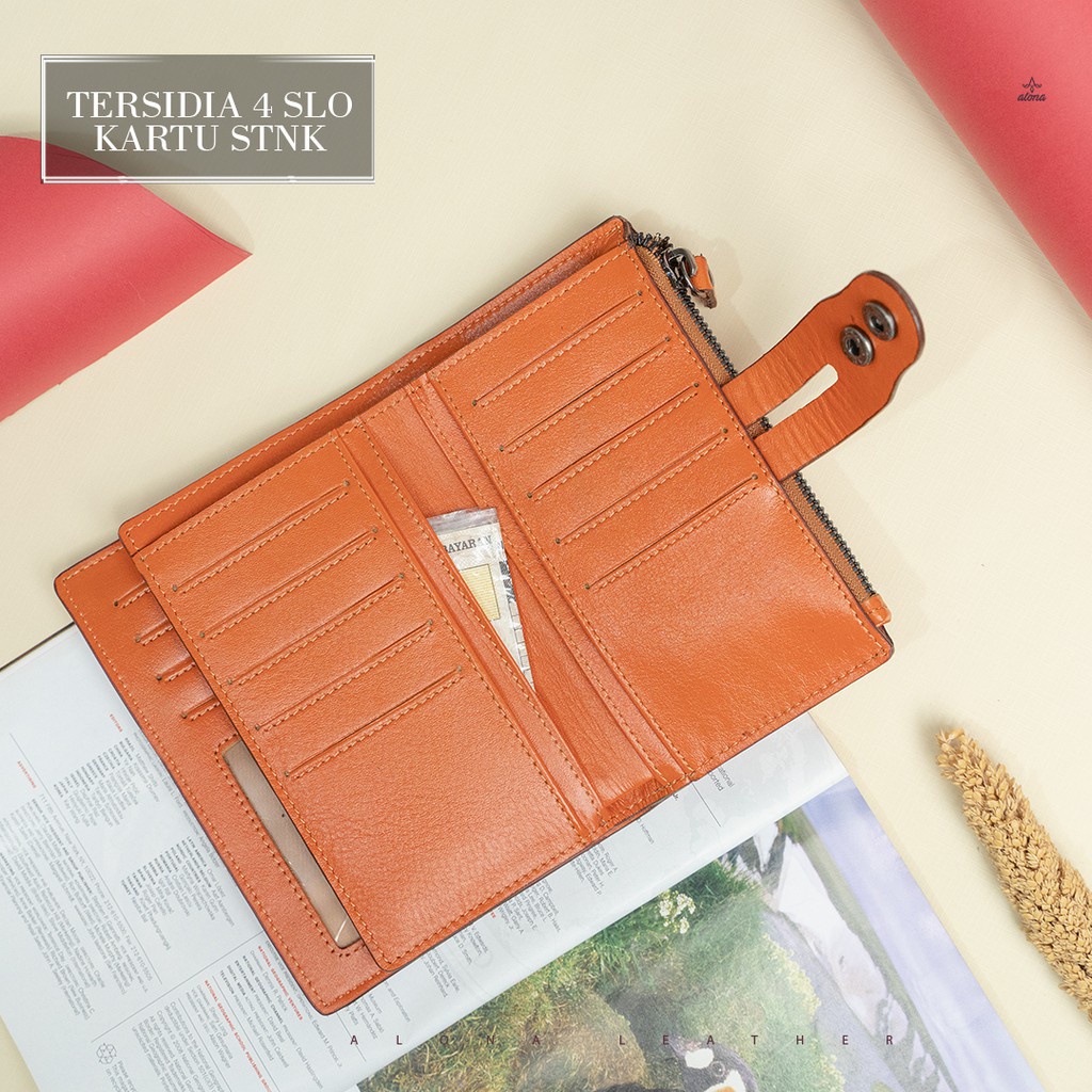 Dompet Kulit Wanita Lipat Mini Wallet Full Kulit Sapi Premium Asli Original Branded Wanita Terbaru Tianna