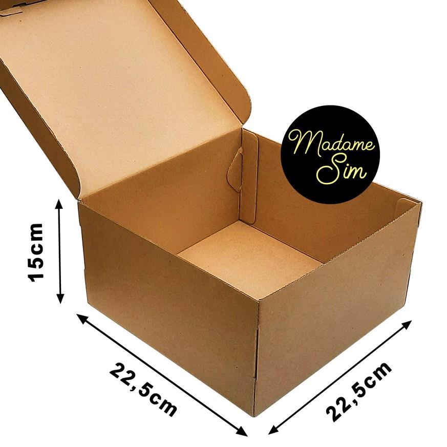 

℗ KOTAK KUE - CAKE BOX 22 x 22 x 15 CM - COKLAT (ISI 10 PCS) ➫