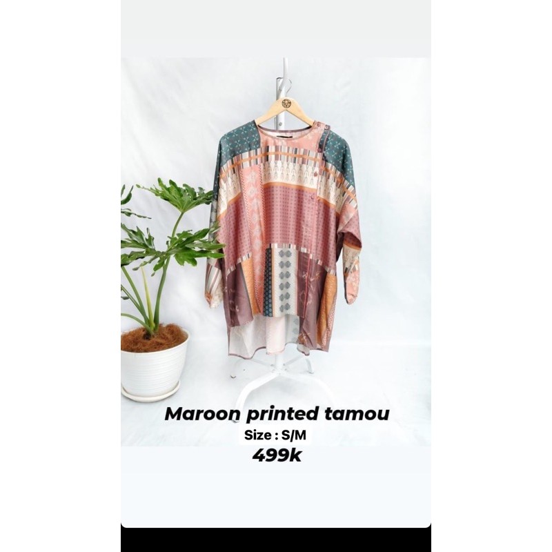 PL Maroon printed Tamou RMxCottonink