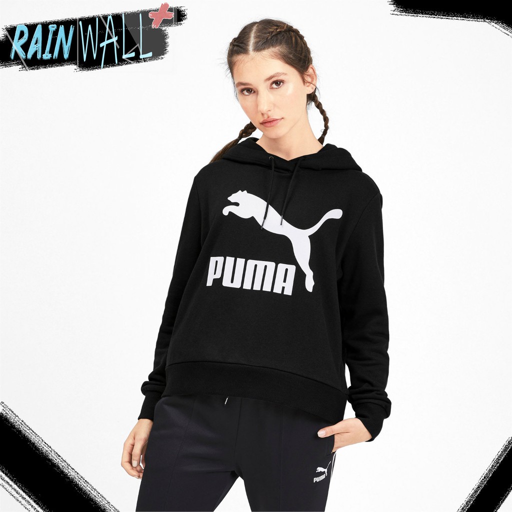 Puma Hoodie Classics Women's Logo Hoodie 59520101 Atasan Sweater Pakaian Olah Raga Wanita Original