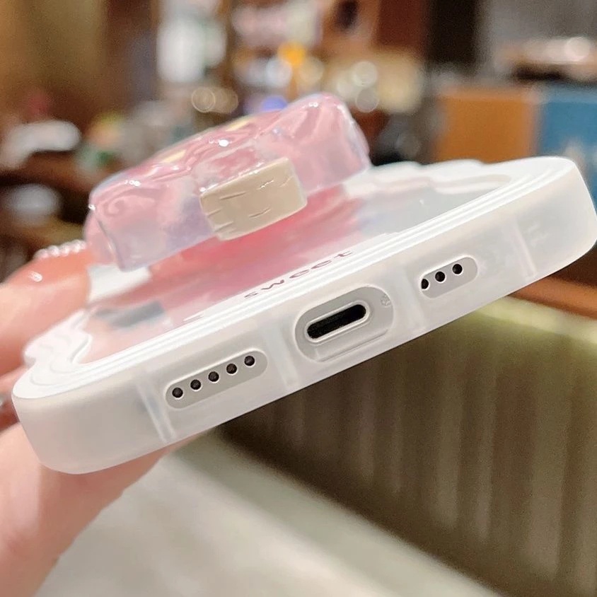 Soft Case TPU Transparan Motif Kartun Es Krim Lolipop 3D Untuk IPhone 11 12 13 Pro Max