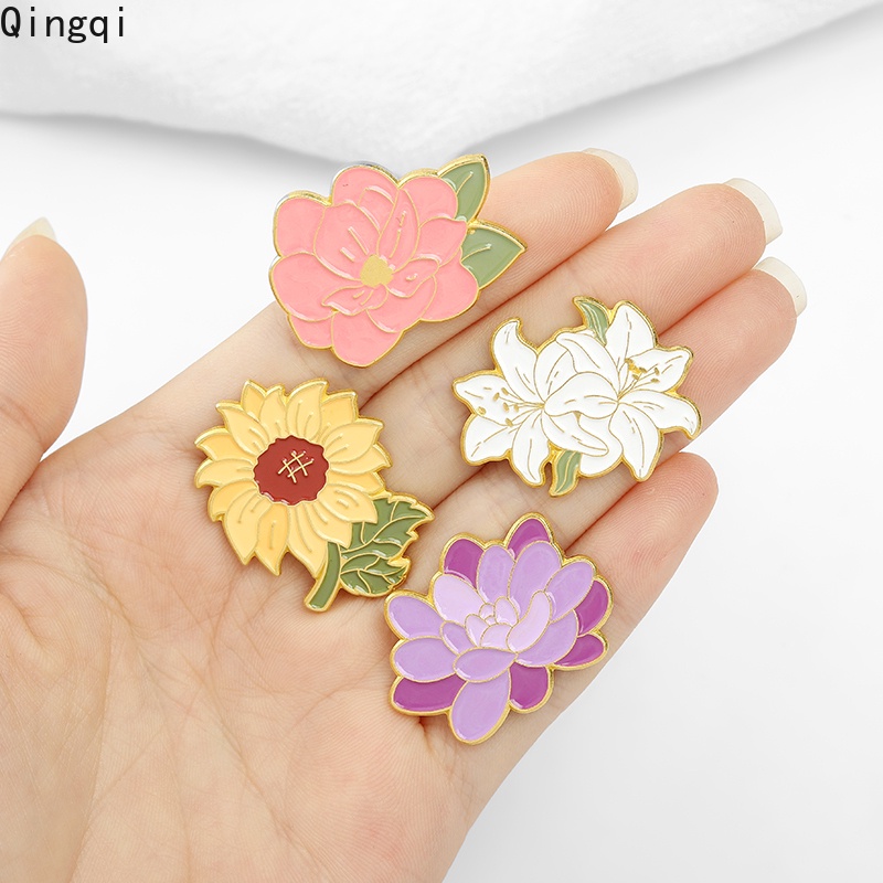 Sakura Lucu Enamel Pin Kartun Bunga Matahari Bunga Sakura Bros Lencana Kerah Pin Kartun Perhiasan Hadiah