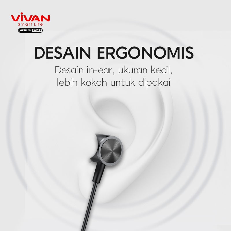 Headset VIVAN Q11s Earphone Bass In Ear Metal Wired Stereo AUX 3.5 mm Semua Type Smartphone - Garansi Resmi 1 Tahun