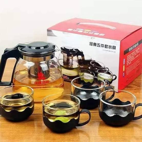 [IMPORT] - Set Teapot Cantik 5in1 Bahan Kaca