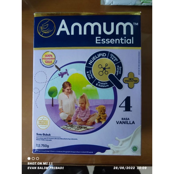 anmum essential 4 vanilla 750gr
