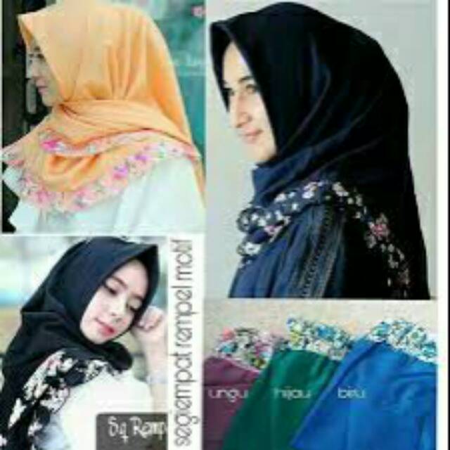 Hijab Kerudung Jilbab Kerudung Segiempat Flowy Katun Jepang