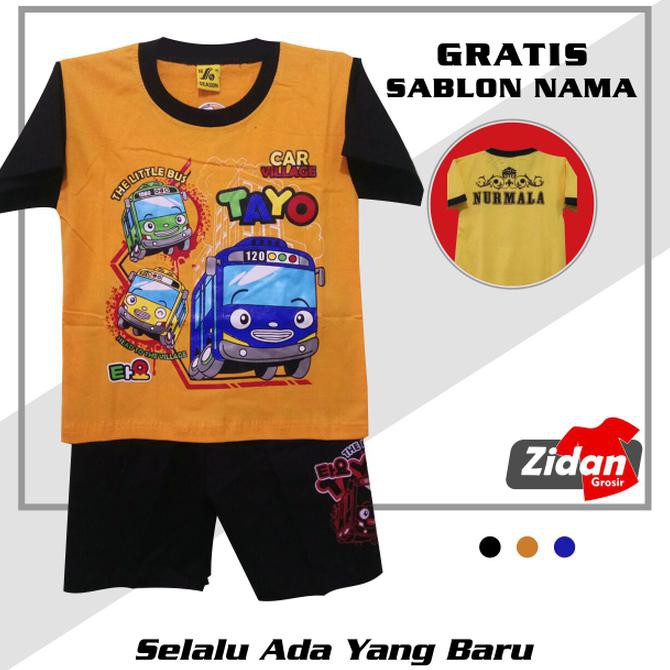 Kaos/Baju Anak/Kaos Setelan Tayo The Little Bus/ Kaos Tayo