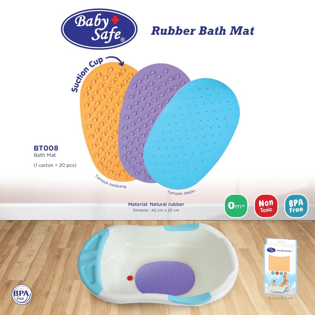 Alas Karet Anti Slip Pada Bak Mandi Bayi Baby Safe/Rubber Bath Mat