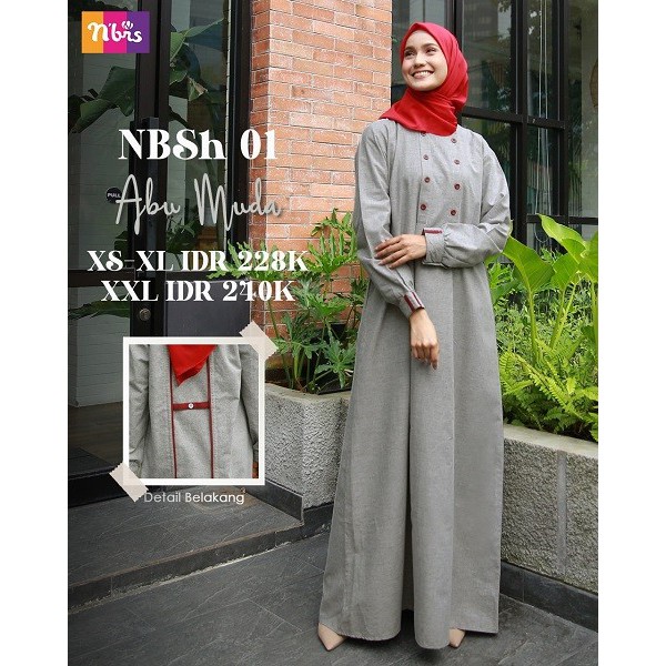 Gamis Nibras NBSH 001 / Nibras House / Nibras Terbaru / gamis modern