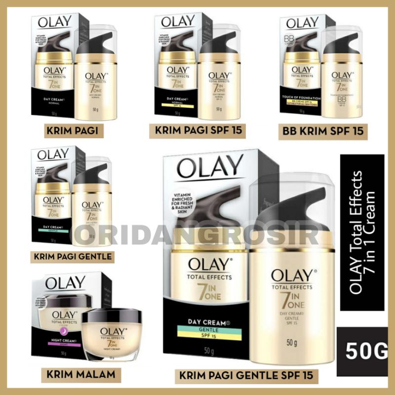 ( ORIDANGROSIR ) OLAY TOTAL EFFECTS 7IN1 DAY CREAM SPF15 50GR/ OLAY Krim Siang Malam Total Effects /