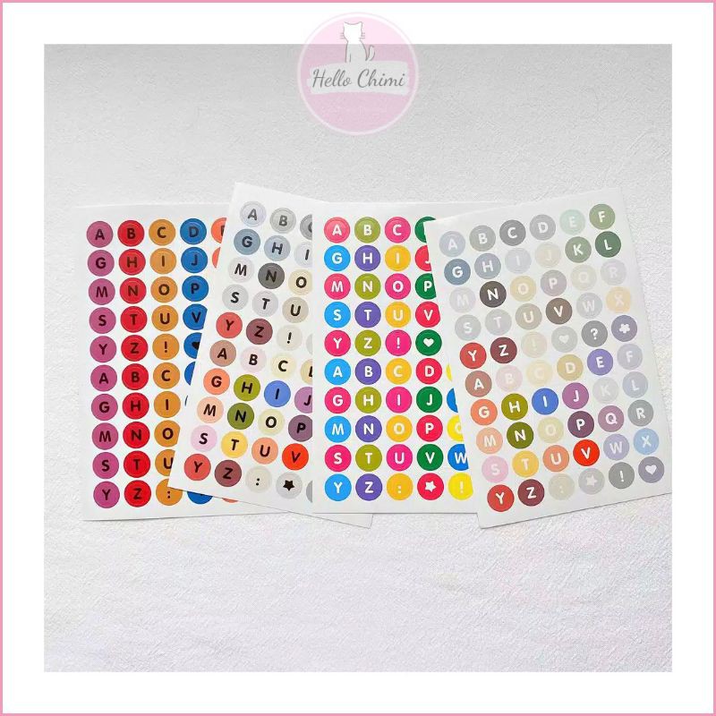 

STICKER SHEET ALFABET | STIKER HURUF BUJO KOREA DECO