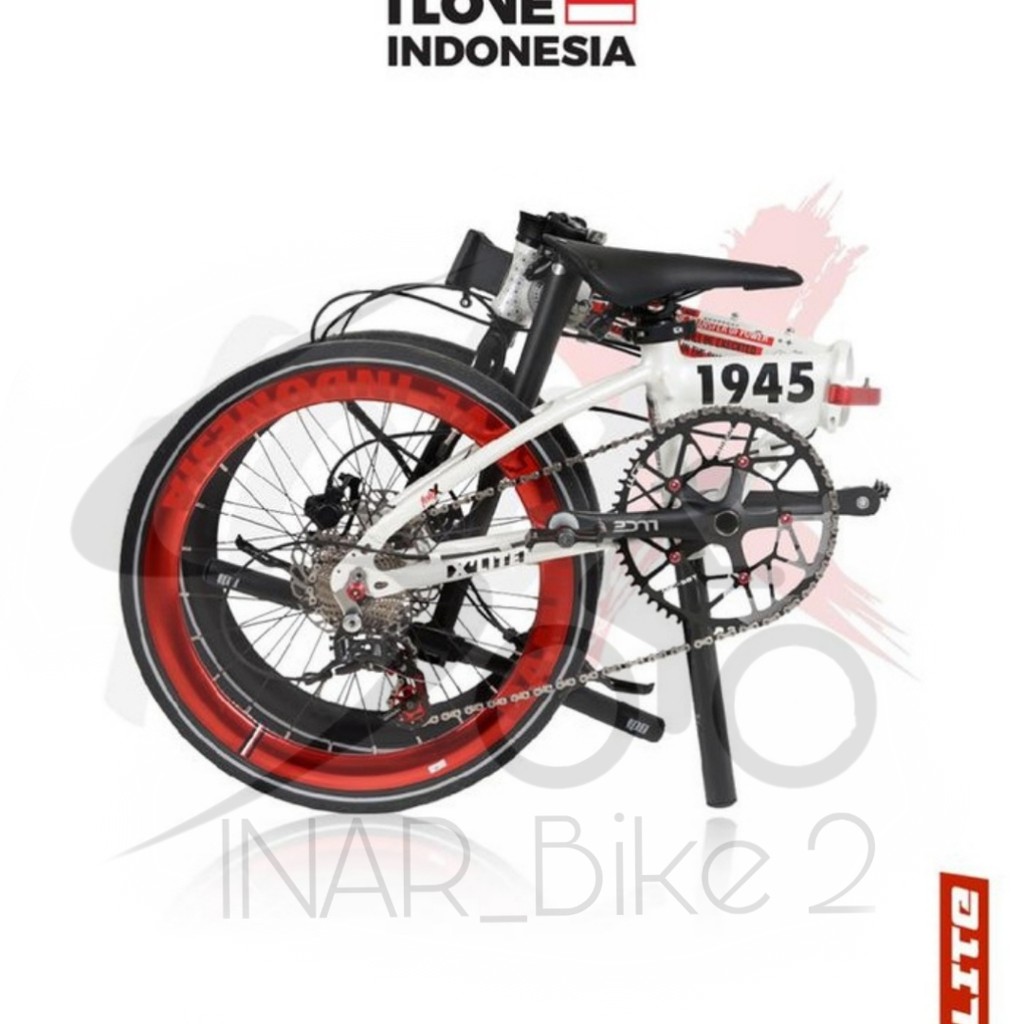 Camp Folding Bike Foldx Lite Edisi Damn I Love Indonesia