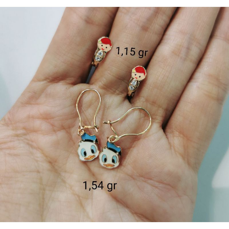 ANTING Donald Duck/ Anting Anak Emas kadar 700/16k