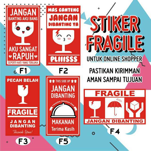 STIKER FRAGILE SATUAN