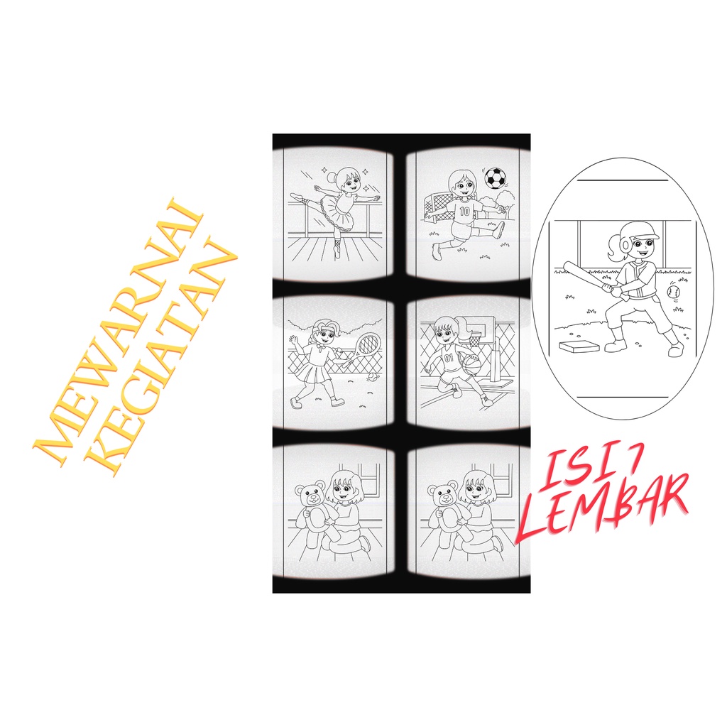 

Kertas Mewarnai Kegiatan Anak|worksheet Mewarnai|MURAH ISI 7 LEMBAR