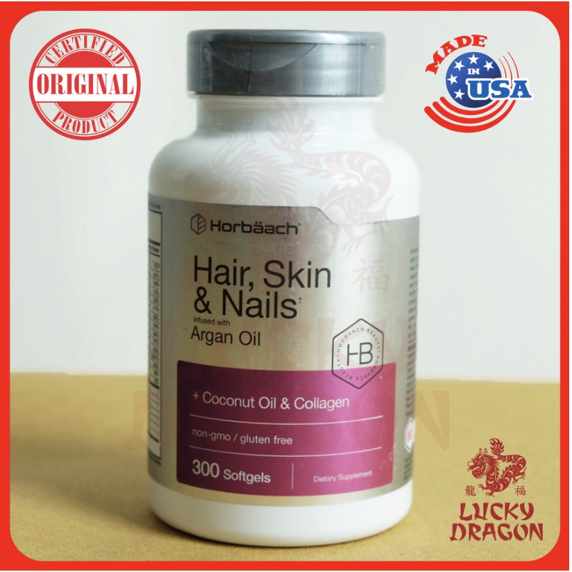 Horbaach Hair Skin & Nails + Coconut Oil & Collagen 300 Softgel