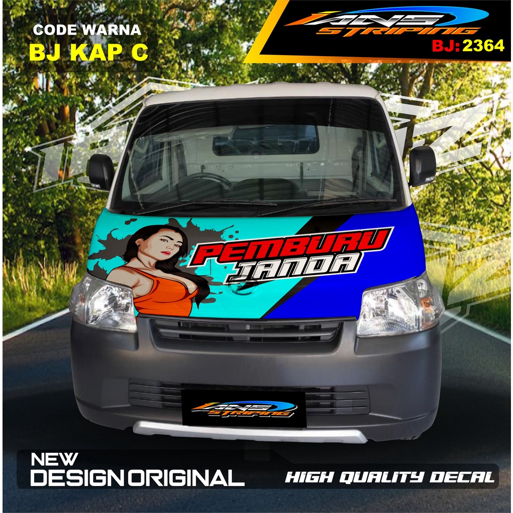 DECAL STICKER KAP KABIN DEPAN MOBIL GRANMAX PICK UP / VARIASI STIKER KABIN DEPAN PICK UP / DECAL STIKER KABIN CARRY PICK UP L300 DLL