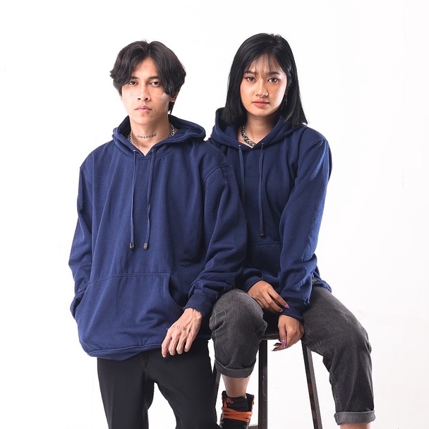 Mcvois Sweater Hoodie Polos Navy Pria Wanita Premium