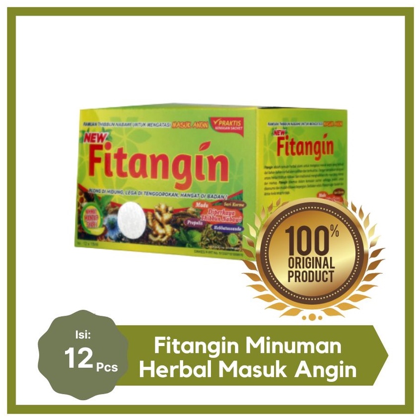 

ORIGINAL FITANGIN Minuman Herbal Masuk Angin 1 Box 12 Sachet
