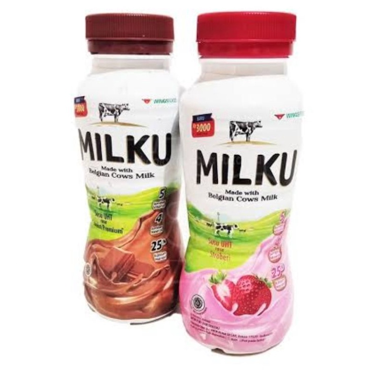 

MILKU - Susu UHT Kemasan Botol 200 Ml