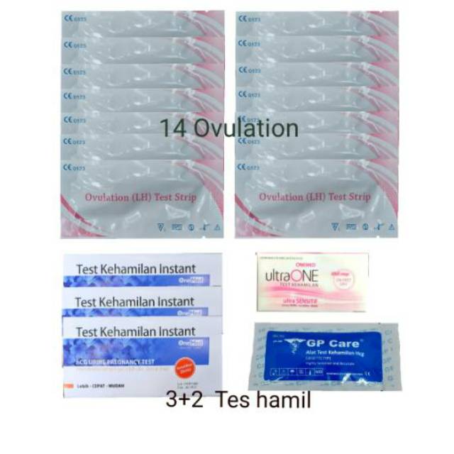 PAKET Ovulation Test/Ovulation /Tes Ovulasi /Ovulation / LH 14 + TP 3 + 1 HCG CASET + 1 GP CARE PINK