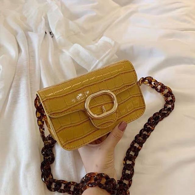 SG1705 syafniegalery croco mini bag tali rantai tas impor tas kulit kecil selempang 8940 1109