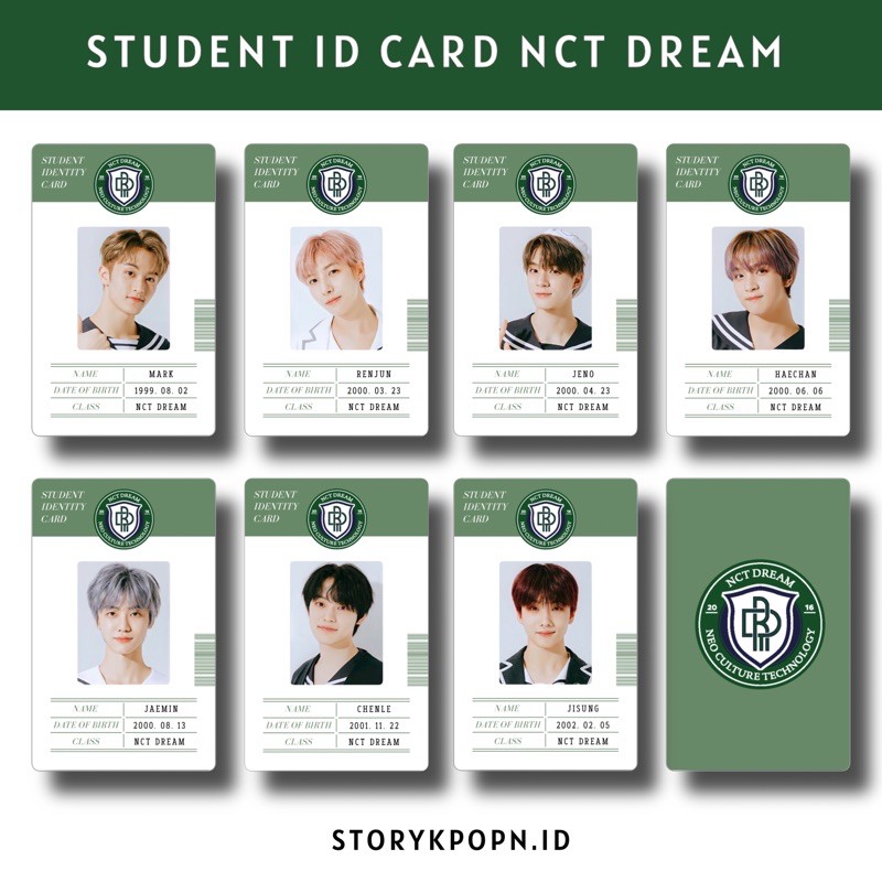 

STUDENT ID CARD BACK TO SCHOOL NCT DREAM 2021