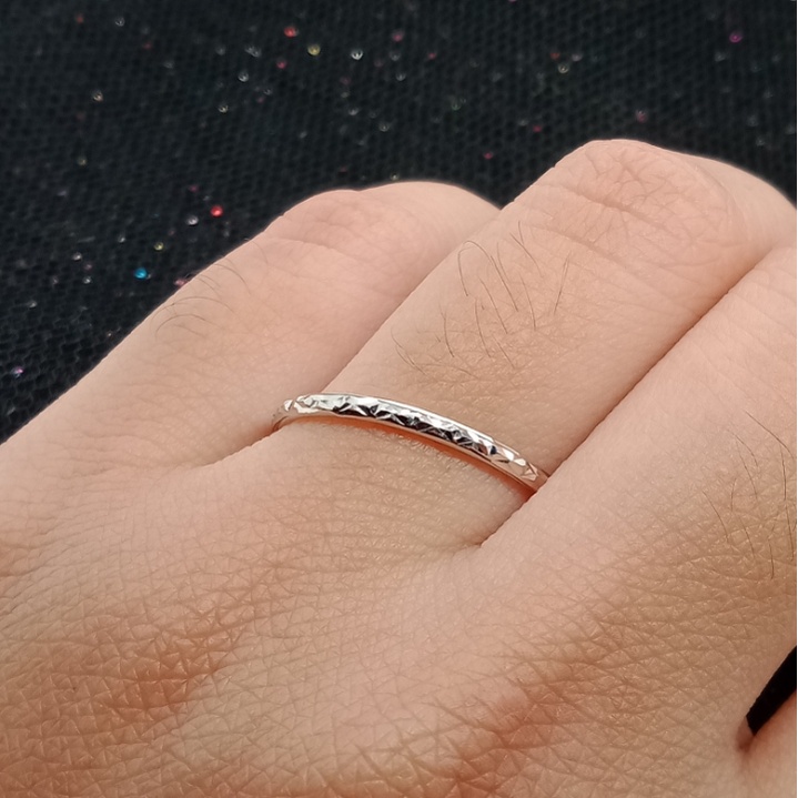 Cincin lidi Emas 17K kadar 750 - model lidi berat 0.5 gram - 1011