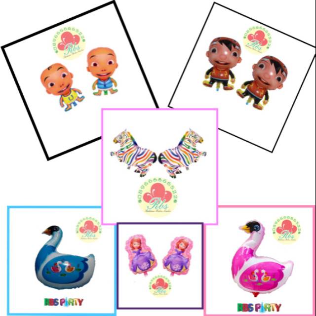 Balon foil karakter ultah balon gas