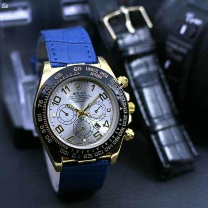 HOT TERLARIS Jam Tangan Pria / Cowok Rolex 1643 BL Daytona