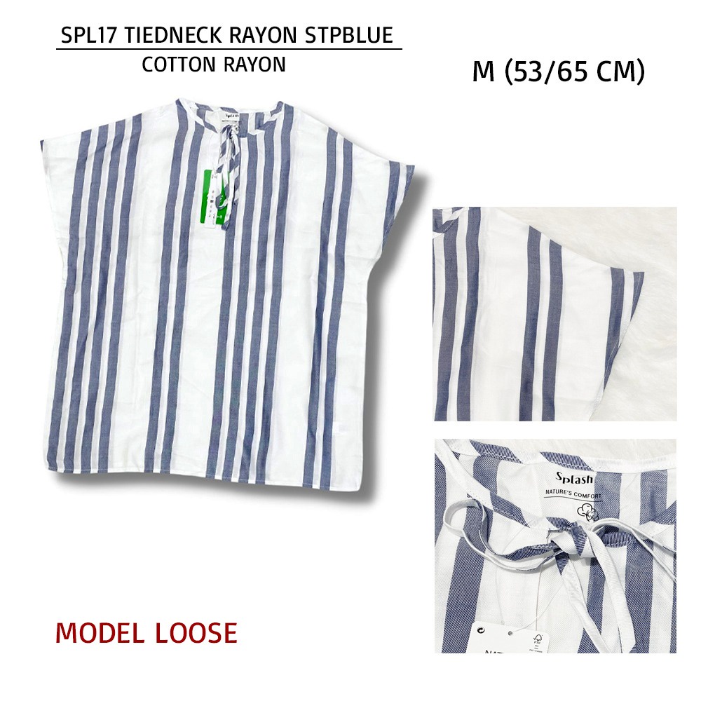 Blouse Wanita Casual TieNeck Loose Linen Cotton Rayon (SPL17 TIENECK TOP)-6