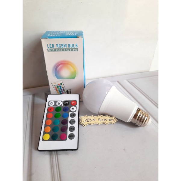 LAMPU BOHLAM LED RGB REMOTE 5WATT - 9WATT