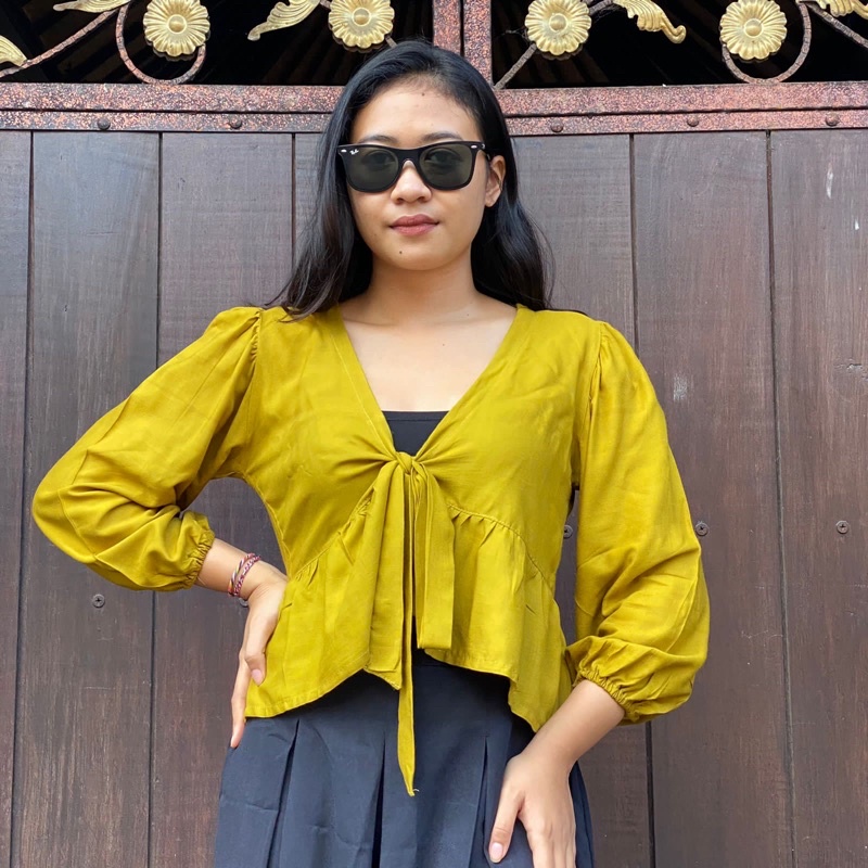 WRAP TOP REMPEL | BLOUSE KEKINIAN | MAXI TOP TANGAN PANJANG