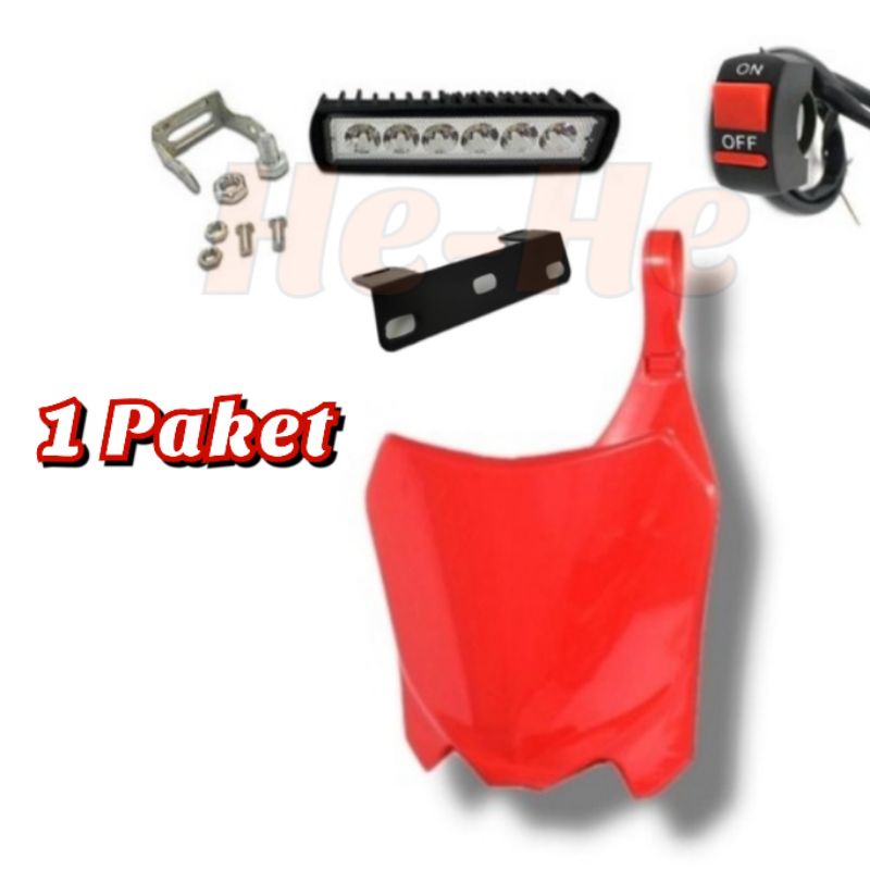 LAMPU SUPERMOTO+DUDUKAN & PAPAN NOMER HEADLAMP CRF HEADLAMP SUPERMOTO