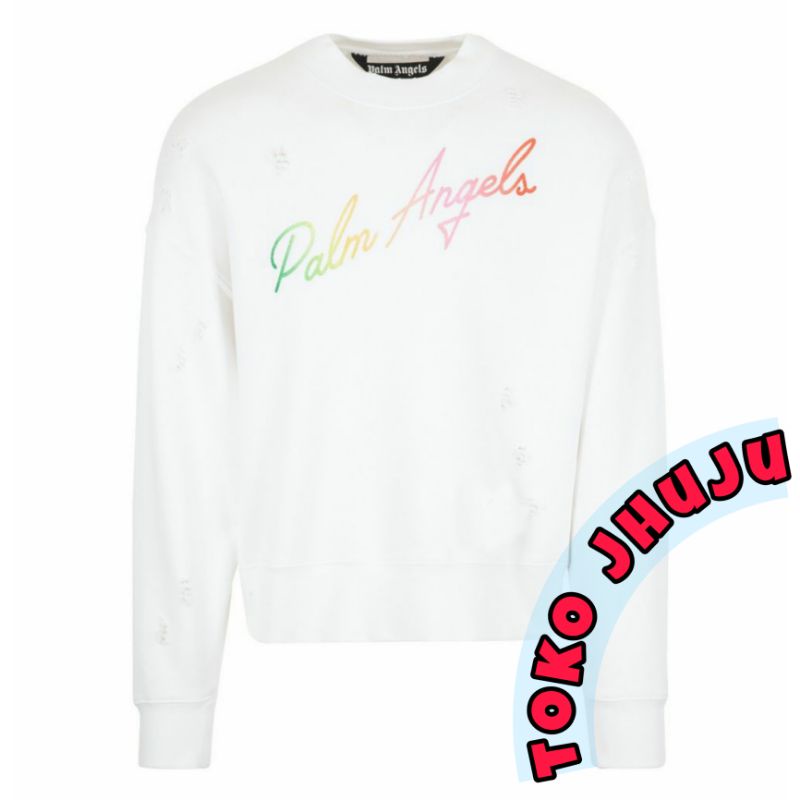 Basic Sweater BTS JK Jungkook style Pallm Angels Rainbow colour Print DTF