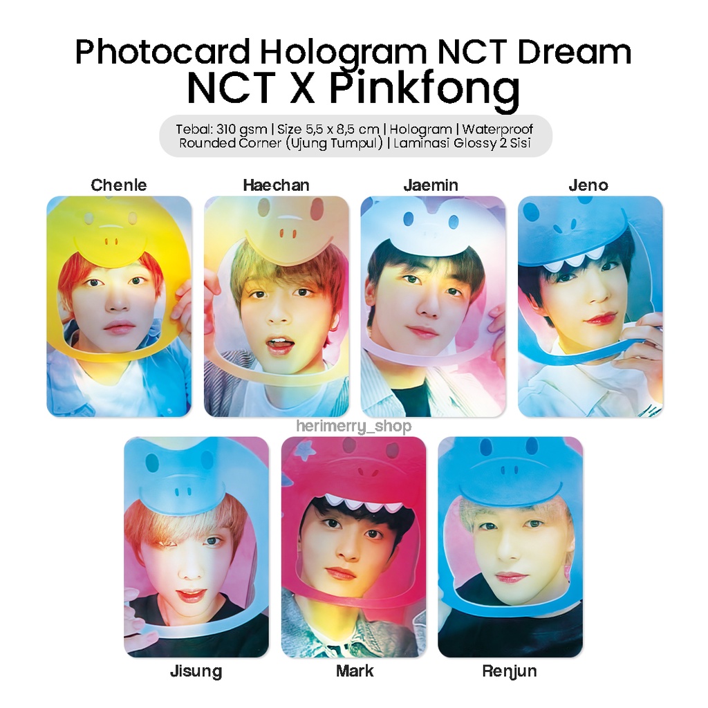 Photocard Hologram NCT Dream X Pinkfong - Photo card Premium Kpop Kartu Foto Member Unofficial Chenl