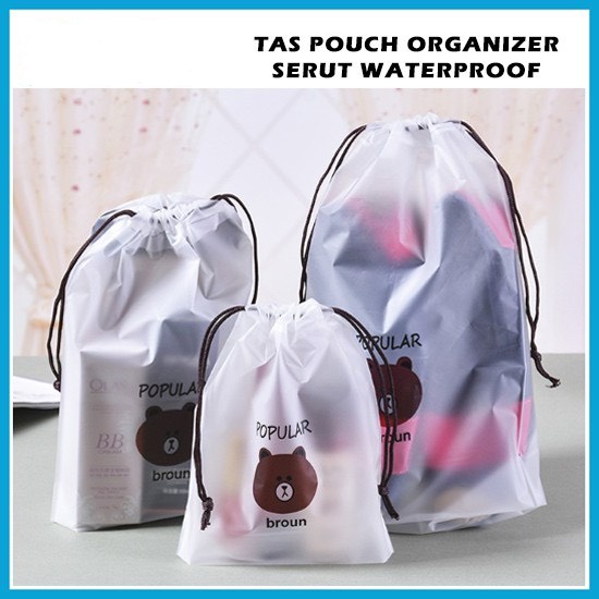 TGH Travel Pouch Organizer Bag Tas Serut Tempat Penyimpanan Alat Make Up Mandi Waterproof Anti Air Mini