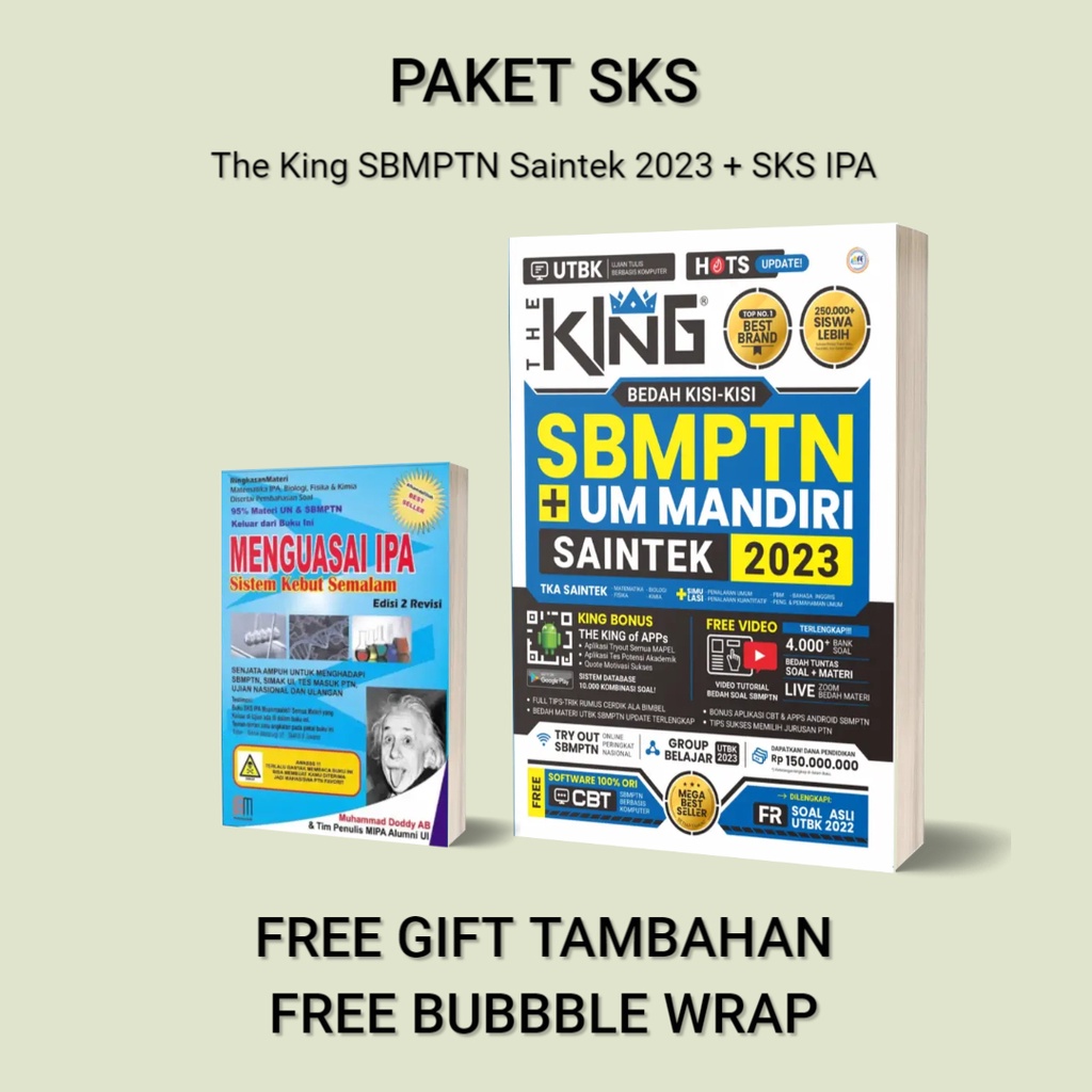 The King SBMPTN 2023 The KING SBMPTN SAINTEK 2023 THE KING SBMPTN SOSHUM 2023 THE KING TPS UTBK 2023 BUKU SBMPTN 2023-SAINTEK2023+SKS IPA