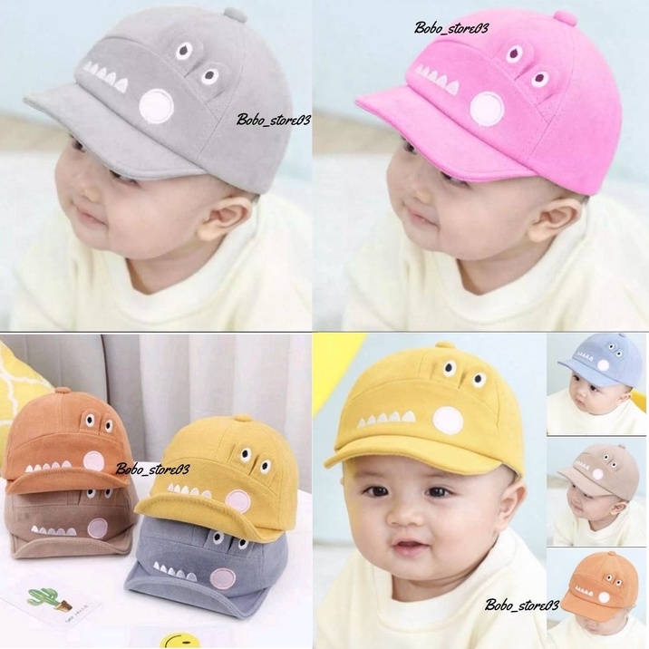 TOPI ANAK BAYI LAKI LAKI PEREMPUAN KARAKTER CRORODILE TOPI ANAK BASEBALL MOTIF ALIGATOR PREMIUM-biru muda