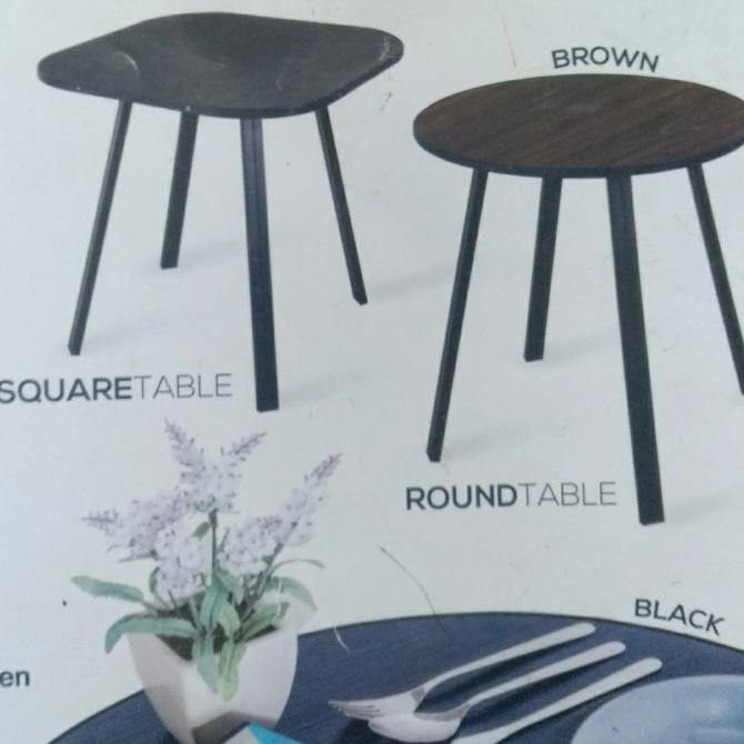 hanya disini] meja cafe meja teras meja tamu sudut kaki besi 60x60 dan bundar 60cm